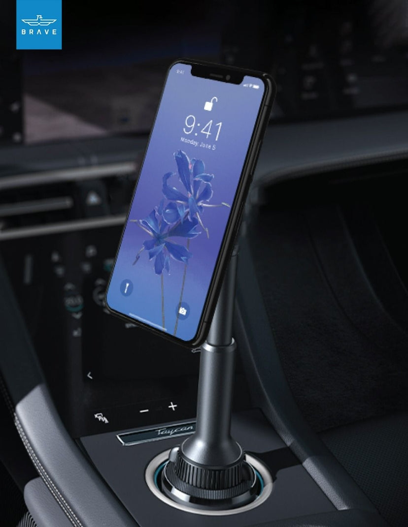 Brave magnetic phone holder that attaches to the car cup