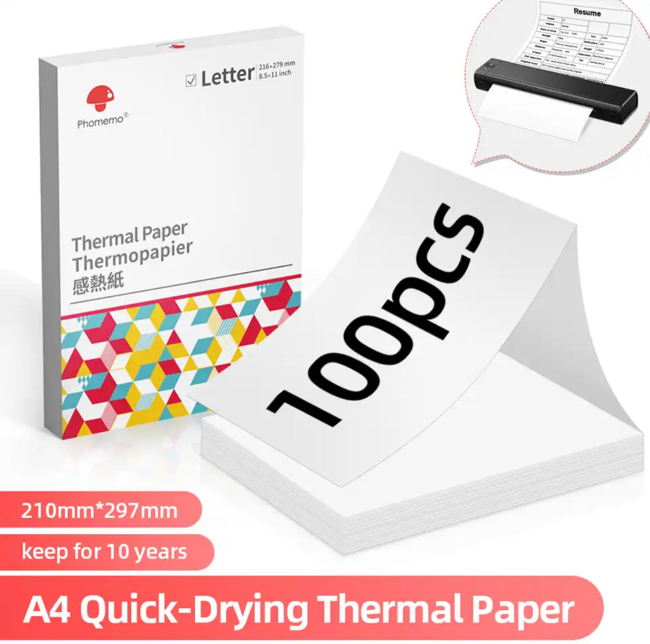 Phomemo A4 Paper Thermal Paper Multipurpose Printing Paper